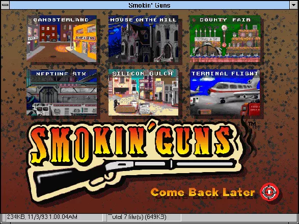 Smokin&#x27; Guns: Shooting Gallery Windows 3.x Selecting the scene