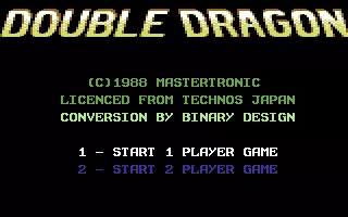 Double Dragon Commodore 64 Title screen