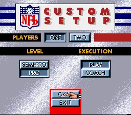 Capcom&#x27;s MVP Football SNES Custom setup