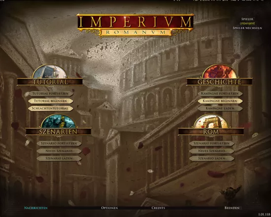 Imperium Romanum Windows Main menu (demo version)