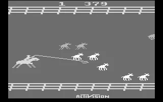 Stampede Atari 2600 The game in black and white mode