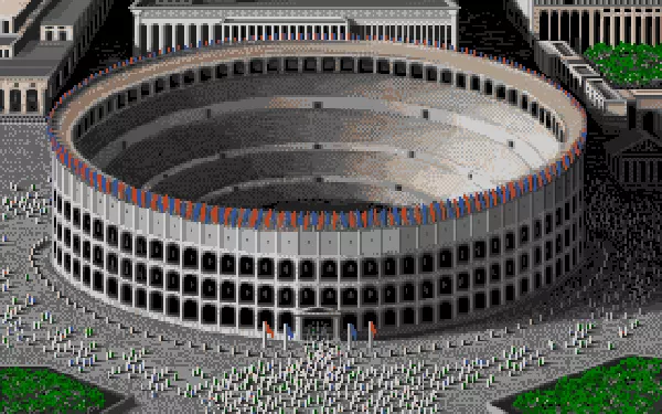 Centurion: Defender of Rome Amiga Colloseum, it is hard to believe such a picture can be done with no more than 16 colors.