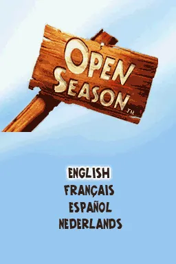 Open Season Nintendo DS Title screen/Language selection.