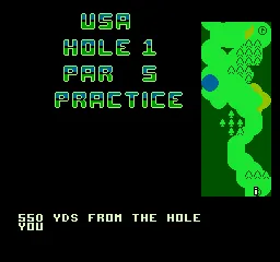 Greg Norman&#x27;s Golf Power NES The 1st hole on the USA course