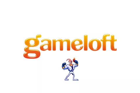 Earthworm Jim: Special Edition iPhone Gameloft Logo featuring the comedic Earthworm Jim