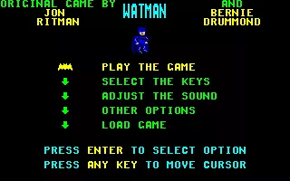 Watman DOS Main menu