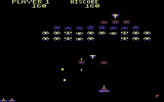 Galaxian Commodore 64 A game in progress