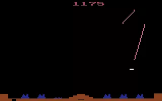 Missile Command Atari 2600 A game in progress