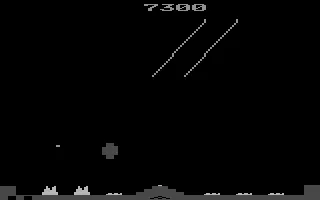 Missile Command Atari 2600 The game in black and white mode