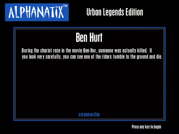 AlphaNatix: Urban Legends Edition Windows Ben Hurt