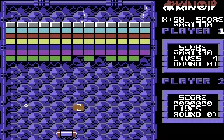Arkanoid Commodore 64 Gameplay on the first level
