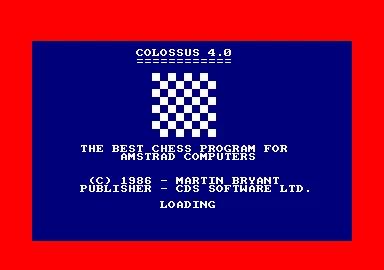 Colossus Chess 4 Amstrad CPC Title and loading screen
