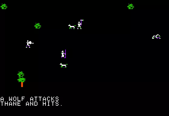 Wizard&#x27;s Crown Apple II Wolves attack in the wilderness