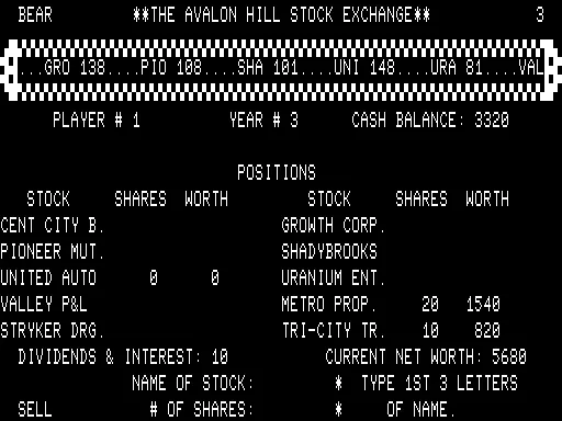 Computer Stocks &#x26; Bonds TRS-80 Year 3 - starting to generate some cash - sell off UNI