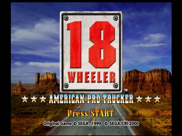 Eighteen Wheeler: American Pro Trucker GameCube Title Screen