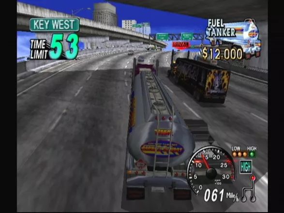 Eighteen Wheeler: American Pro Trucker GameCube The other truck is your rival.