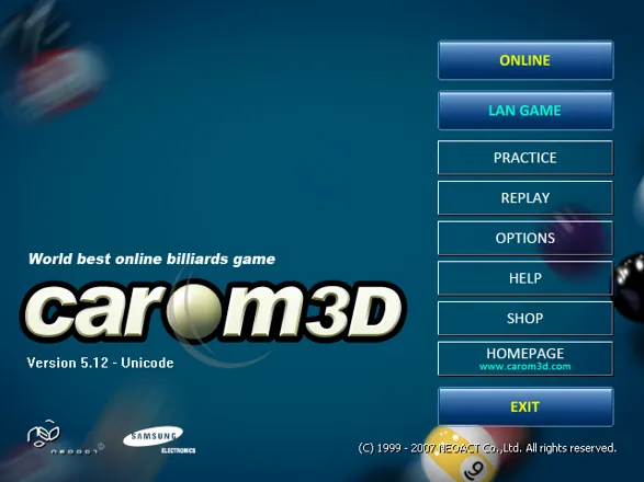 Carom3D Windows Carom3D startup screen