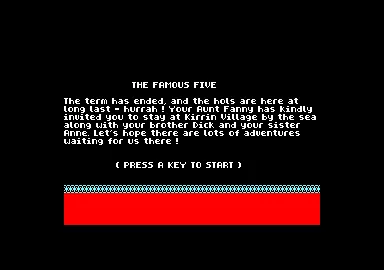 The Famous Five: Five on a Treasure Island Amstrad CPC Story intro