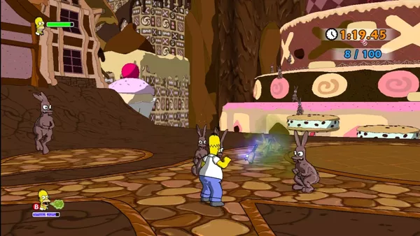 The Simpsons Game Xbox 360 Homer dreams of chocolate bunnies.