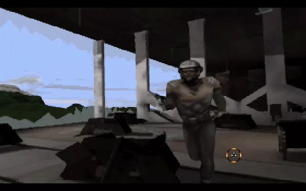 Cyberia 2: Resurrection DOS Fighting an FWA trooper