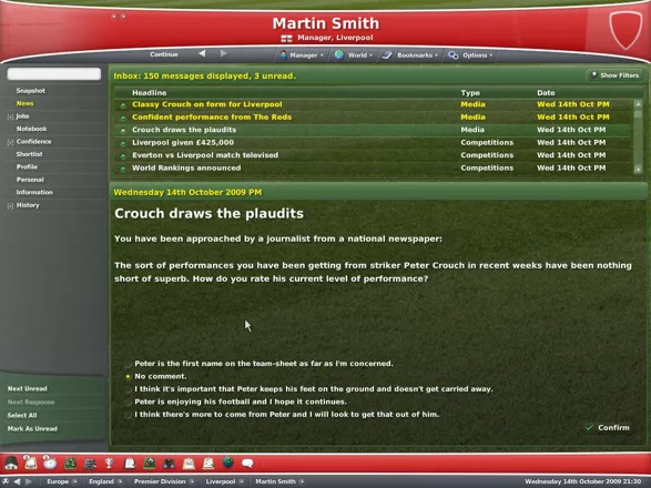 Worldwide Soccer Manager 2007 Windows Media interaction