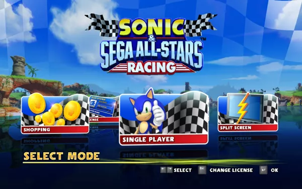 Sonic &#x26; SEGA All-Stars Racing Windows Main Menu