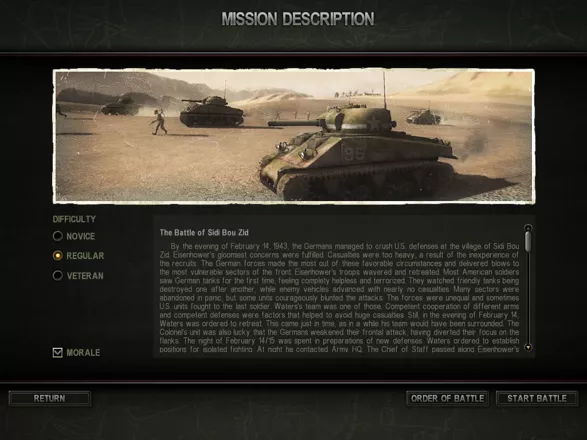 Theatre of War 2: Africa 1943 Windows Mission briefing (demo version)
