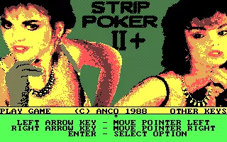 Strip Poker II Plus DOS Title screen