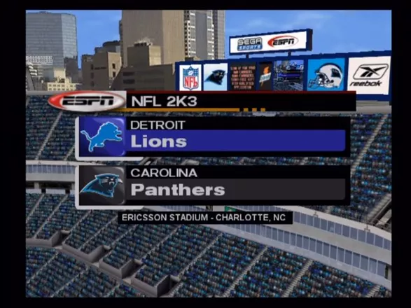 NFL 2K3 Xbox The game is presented like an ESPN broadcast.