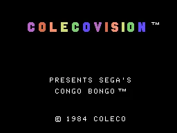 Congo Bongo ColecoVision Title screen
