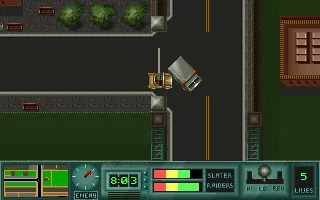 Last Action Hero DOS Drive yourself into an armored car driven by bank robbers.