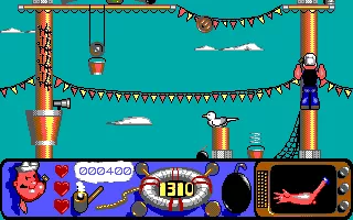 Popeye 2 DOS Climbing a mast in Level four.