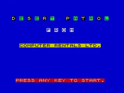 3D Desert Patrol ZX Spectrum Title screen