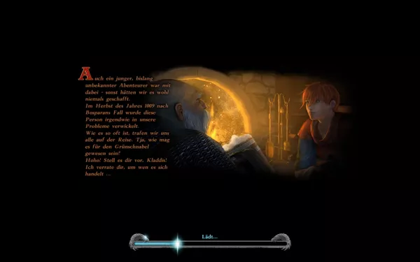 The Dark Eye: Drakensang - The River of Time Windows The loading screen switches back to the present.