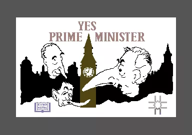 Yes Prime Minister: The Computer Game Commodore 64 Title screen