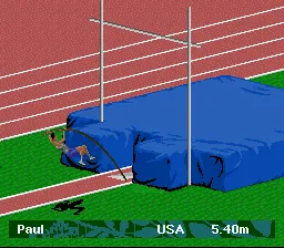 Olympic Summer Games SNES Trying to vault.