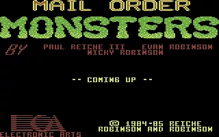 Mail Order Monsters Commodore 64 Title screen