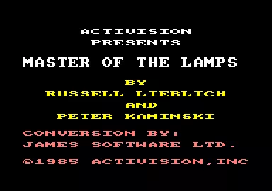 Master of the Lamps Amstrad CPC Another title screen and credits