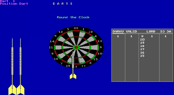 Darts DOS Playing the game