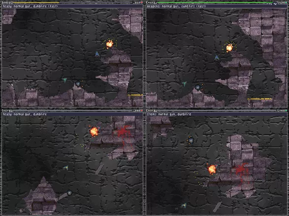 Assault Wing DOS Four-player splitscreen mode