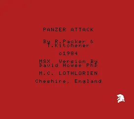 Panzer Attack MSX Title screen and credits