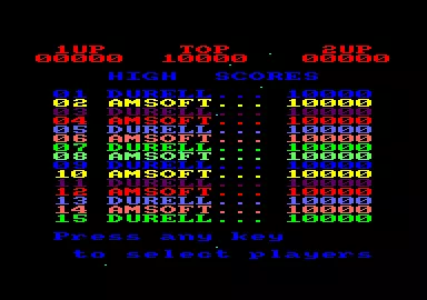 Space Hawks Amstrad CPC High scores