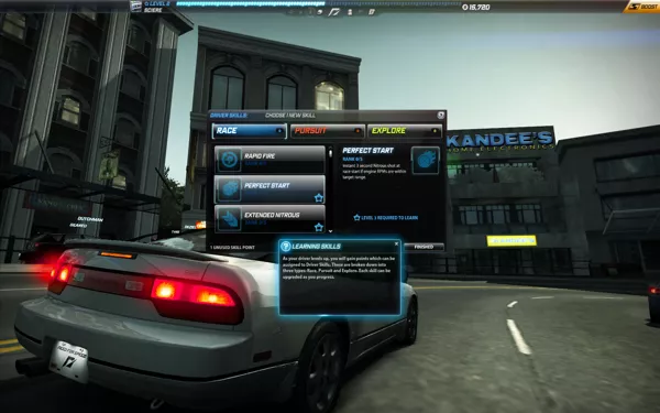 Need for Speed: World Windows Level up and you receive additional racing skills