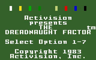 The Dreadnaught Factor Intellivision Title screen