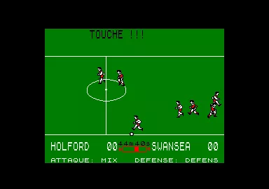 SuperStar Soccer Amstrad CPC It went out of bounds on the sidelines.