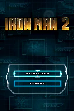 Iron Man 2 Nintendo DS Title screen with main menu.