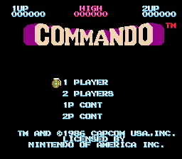 Commando NES Title