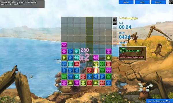 Tidalis Windows After a chain reaction all falling blocks emit a new stream that can lead to combos