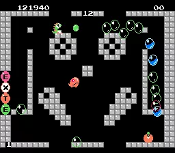 Bubble Bobble NES Now all the angry fish are gone, a super-angry fish appears