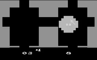 Haunted House Atari 2600 The game in black and white mode.